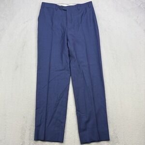 Canali Pants Mens 32x30 Navy Blue 1934 Dress Slacks Trousers Wool Pleated Suit